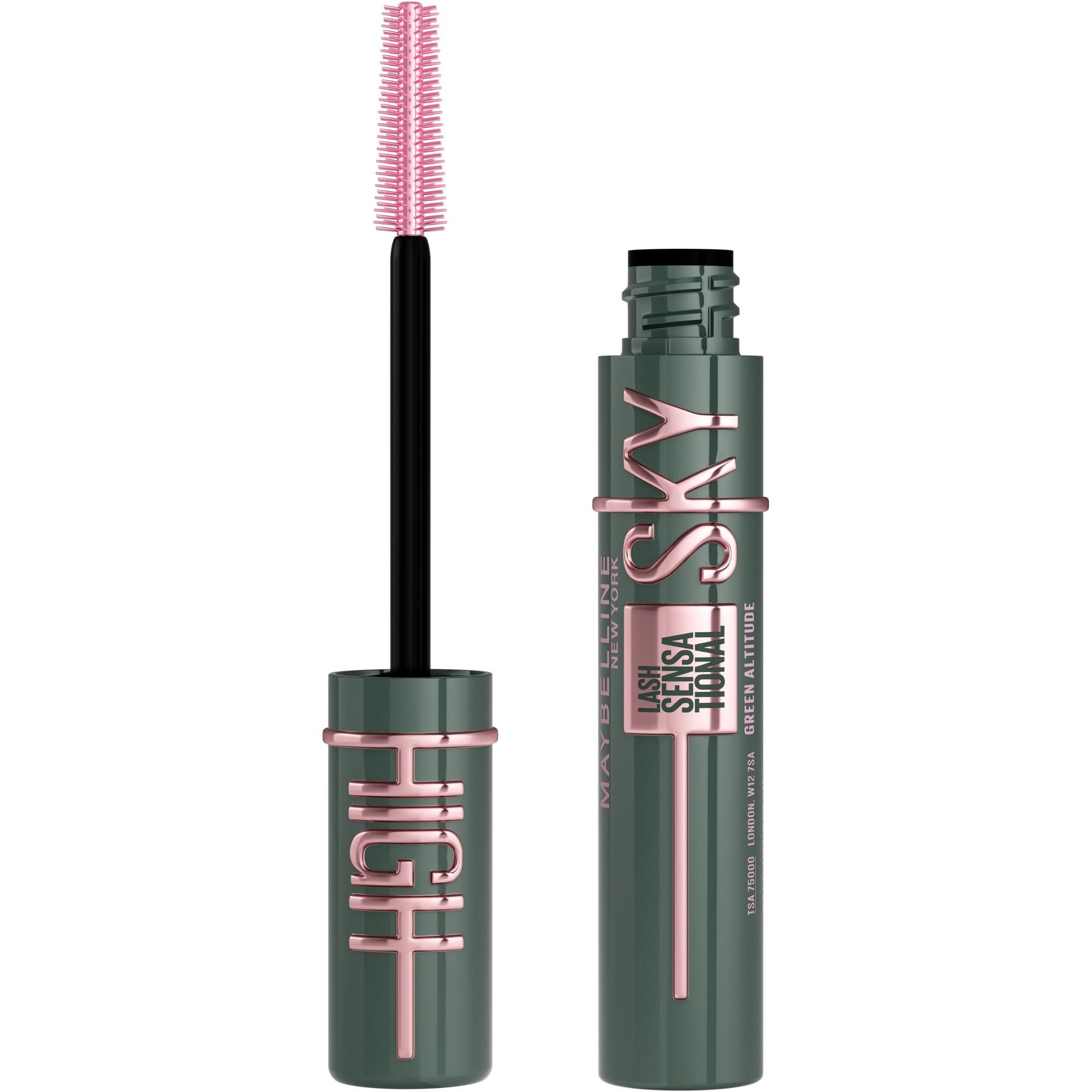 Maybelline New York, Sky High Lash Sensational Mascara, Limitless Length & Volume, Flex Tower Brush, Light-as-Air Feel, With Bamboo Extract, Green Altitude