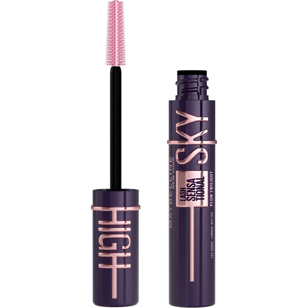 Maybelline New York Lash Sensational Sky High Mascara, Volumising & Lengthening Mascara, Washable Flake-Free Formula Infused with Bamboo Extract & Fibres, 7.2 ml, Shade: Plum Twilight