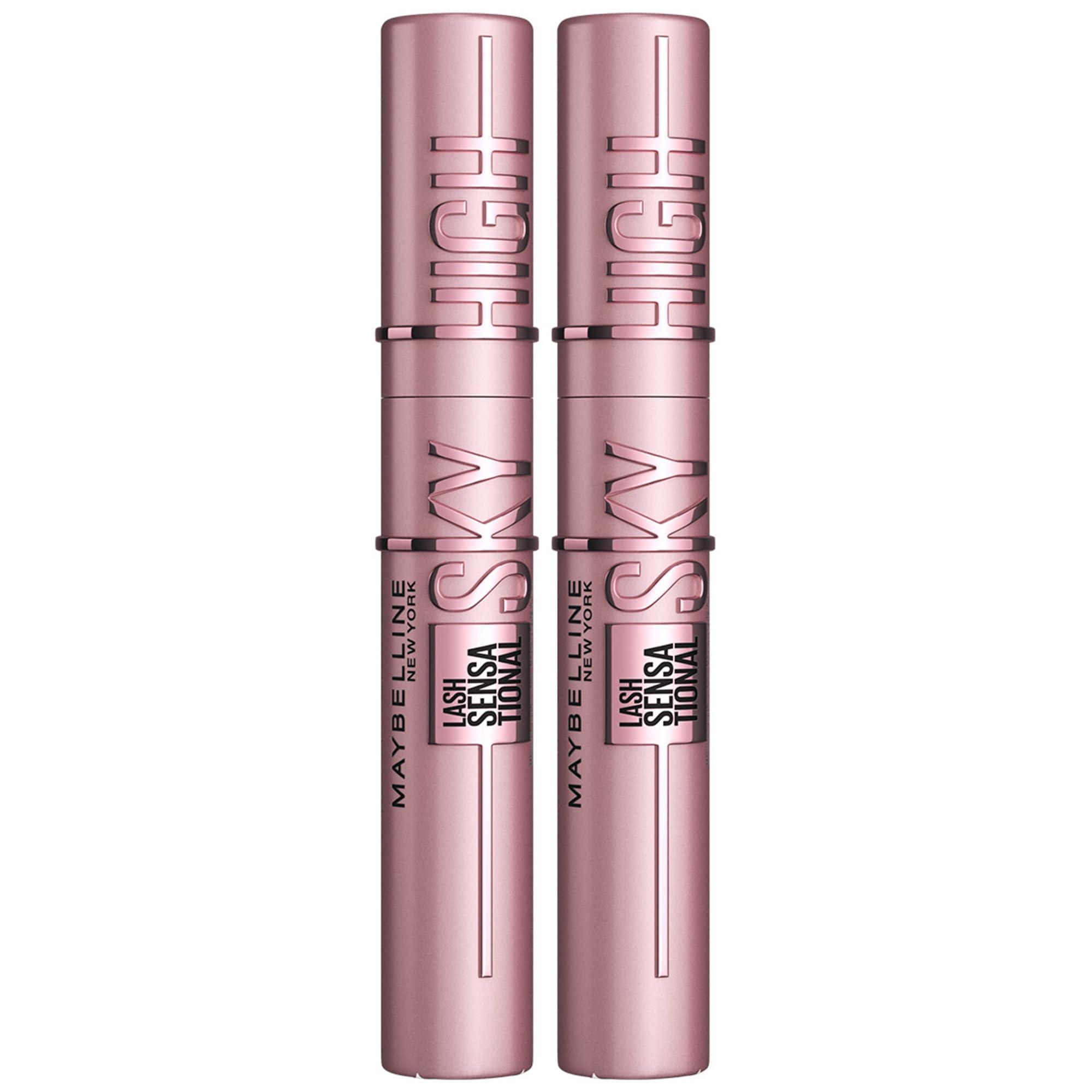 Maybelline New York Lash Sensational Sky High Mascara, Volumising & Lengthening, Washable Flake-Free Formula: Black + Brown (Duo Bundle)