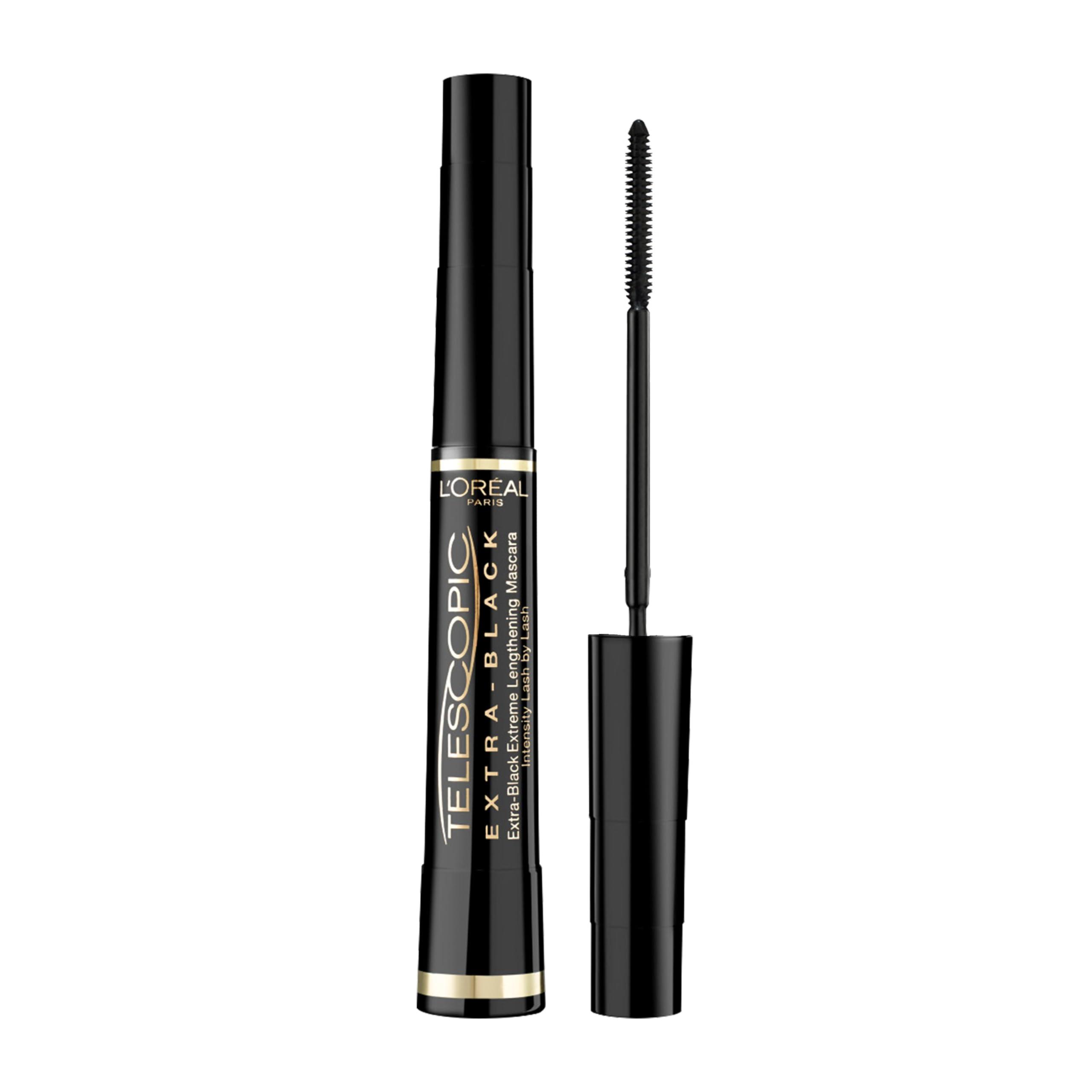 L'Oréal Paris Mascara, Telescopic Mascara Extra Black for Intense Definition & Length, Precise Application Brush for Up to 60% Longer-Looking Lashes, Smudge-Proof and Ophthalmologist Tested