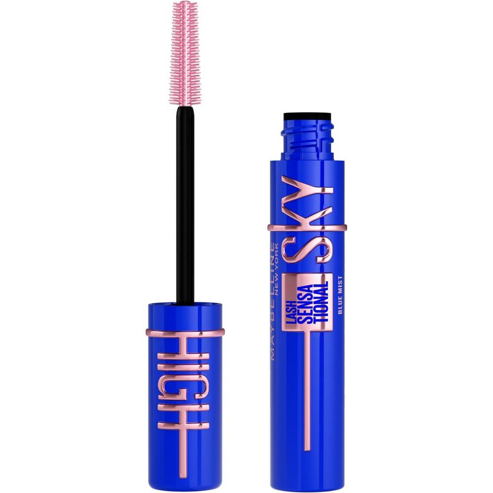 Maybelline Mascara Lash Sensational Sky High Volumizing and Thickening Eyelash Lengthening. Flake Free Formula, Mascara Blue Mist