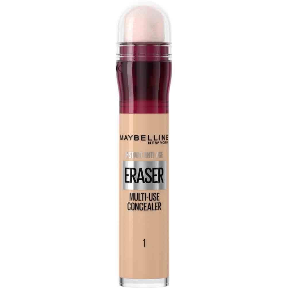 Maybelline Concealer Instant Anti Age Eraser Eye Concealer, Dark Circles and Blemish Concealer, Ultra Blendable Formula Dermatologist Tested & Suitable for Sensitive Skin 01 Light