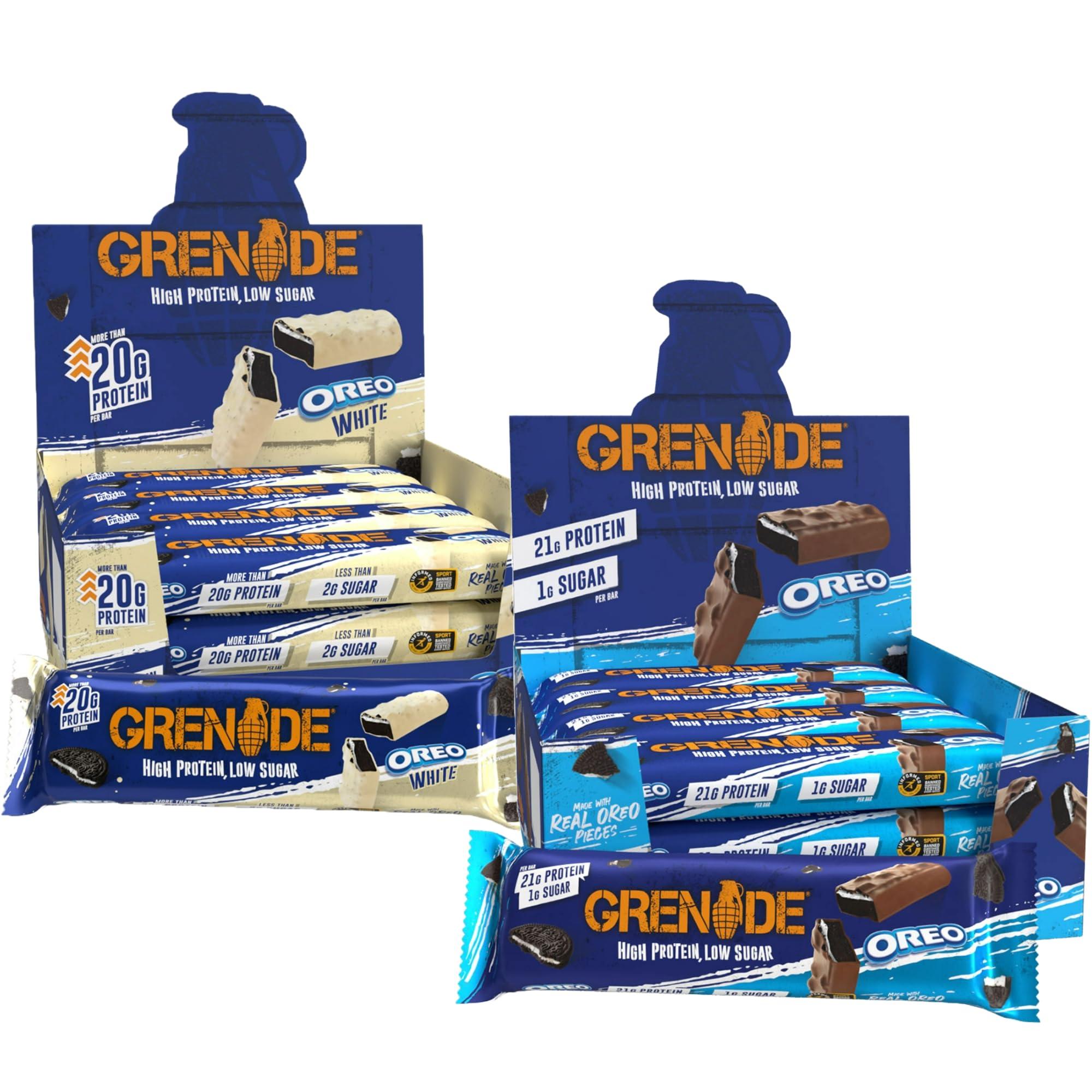 Grenade High Protein, Low Sugar OREO (12 x 60 g) and OREO White (12 x 60 g) Bundle