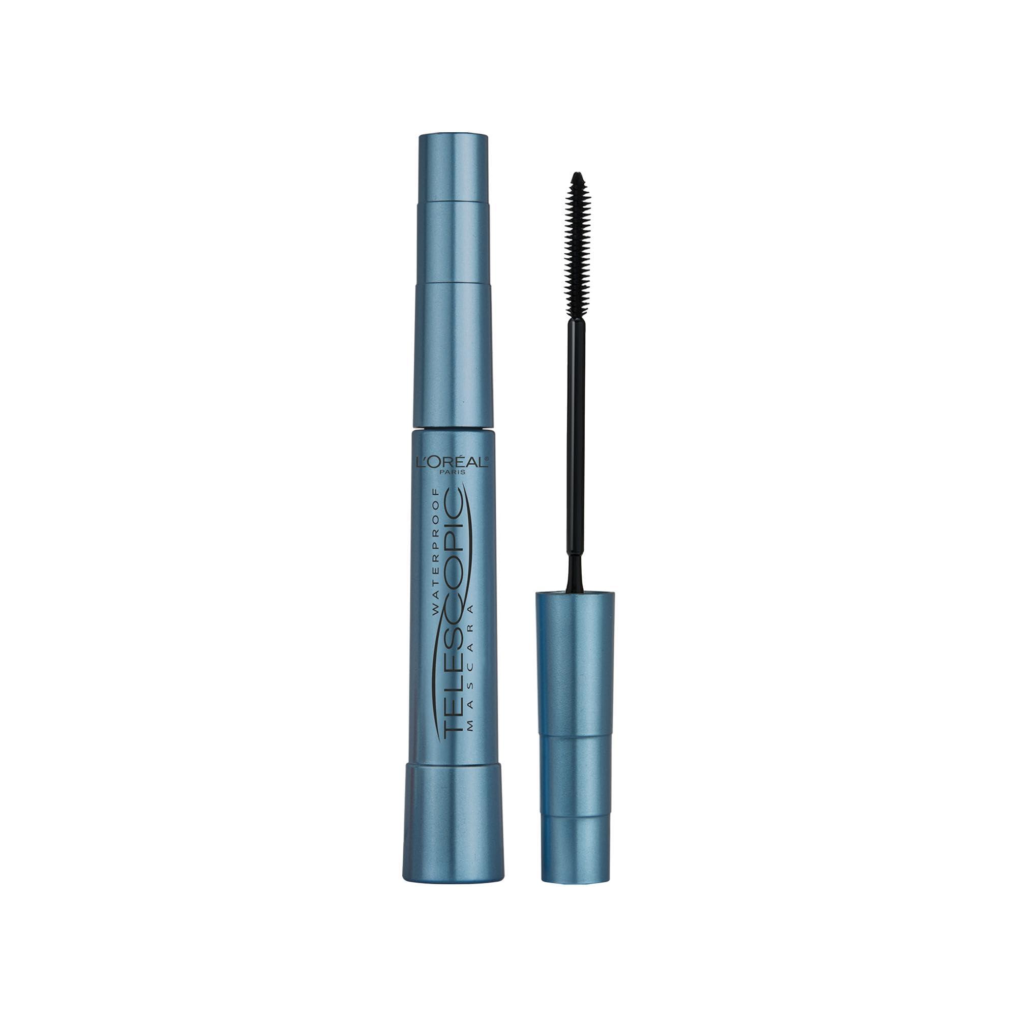 L'Oréal Paris Mascara, Telescopic Mascara Waterproof in Colour Black to Achieve Dramatic Length and Definition, Smudge-Resistant, Up to 50 Percent Longer-looking Lashes, Silicone Brush, 8ml