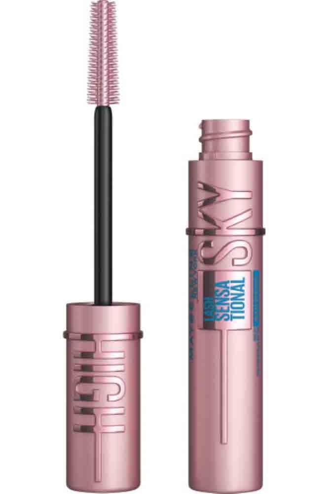 Maybelline New York Lash Sensational Sky High Mascara, Volumising & Lengthening Mascara, Waterproof Flake-Free Formula Infused with Bamboo Extract & Fibres, 01 Very Black, 7 ml
