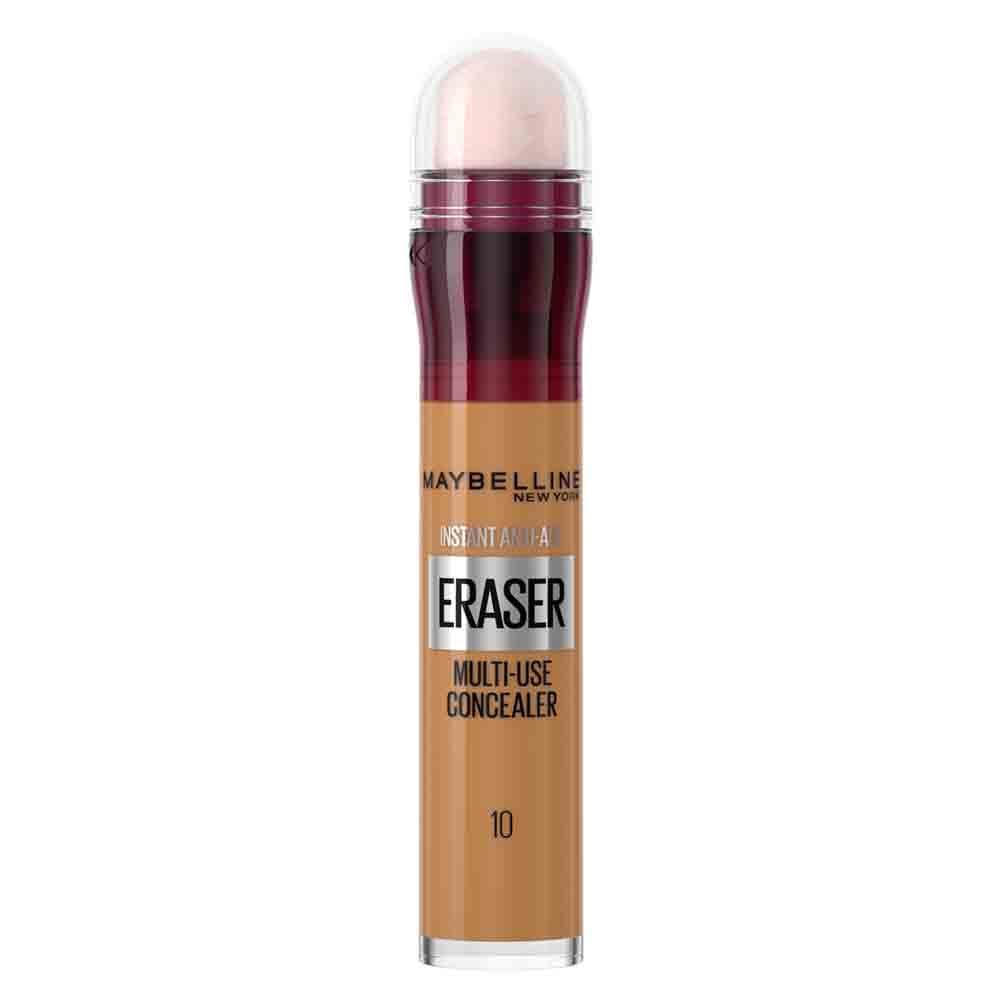 Maybelline Instant Anti-Age Eraser Eye Concealer for Face, Dark Circles, Blemish & Fine Lines Concealer, Full Coverage, Dermatologist Tested, Suitable for Sensitive Skin, Shade: 10 Caramel