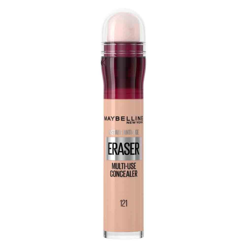Maybelline Instant Anti-Age Eraser Eye Concealer for Face, Dark Circles, Blemish & Fine Lines Concealer, Full Coverage, Dermatologist Tested, Suitable for Sensitive Skin, Shade: 121 Light Honey